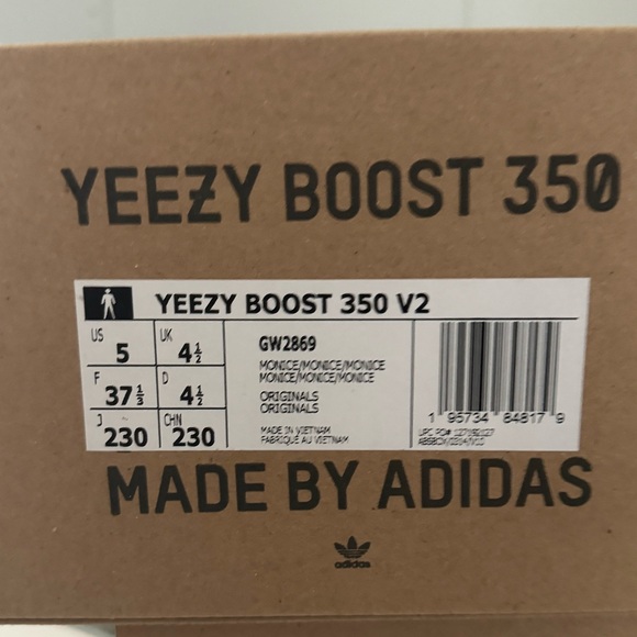 Adidas Yeezy Boost 350vz Mono Ice Size 5 - Picture 2 of 2